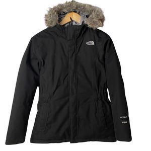 North Face Greenland Jacket Parka Girls XL 18 Black HyVent 550 Down Hooded Coat